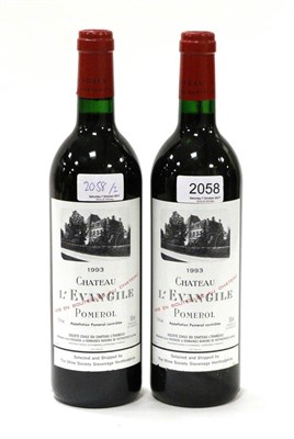 Lot 2058 - Chateau L'Evangile 1993, Pomerol (x2) (two bottles) U: into neck