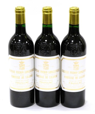 Lot 2077 - Chateau Pichon Longueville Comtesse de Lalande 1993, Pauillac (x3) (three bottles) U: into neck