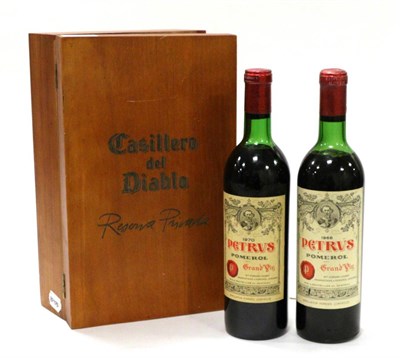 Lot 2097 - Petrus 1966 & 1970, Pomerol (two bottles) U: upper/mid shoulder and upper shoulder