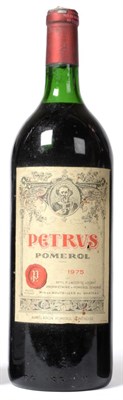 Lot 2098 - Petrus 1975, Pomerol, magnum U: upper/top shoulder, nibbled capsule, soiled label