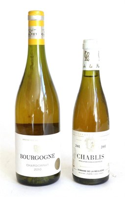 Lot 2110 - Chablis 2001 Domaine de la Meuliere, half bottle (x8; Bourgogne Blanc 2010, Calvet (x3) (eight half