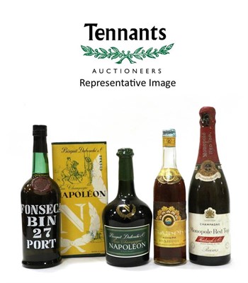 Lot 2135 - A Mixed Parcel of Assorted Wine and Spirits Including: Debouche Fine Champagne Napoleon Cognac, VAT