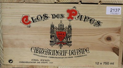 Lot 2137 - Clos des Papes Chateauneuf-du-Pape 1998, owc (twelve bottles)