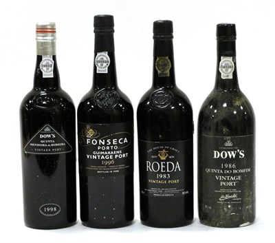 Lot 2193 - Dow Quinta da Bofim 1986, vintage port; Roeda 1983, vintage port; Fonseca Guimaraens 1996,...