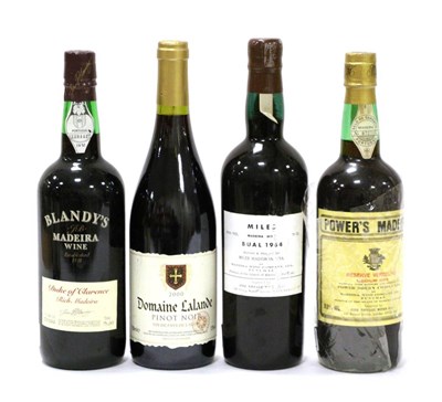 Lot 2203 - Miles Bual Madeira 1964; Balndy's Madeira; Power's Madeira; Domaine Lalande Pinot Noir 2000...