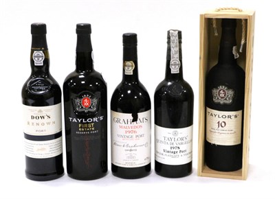 Lot 2210 - Taylors Quinta de Vargellas 1978, vintage port; Graham Malvedos 1976, vintage port; Taylors 10 Year