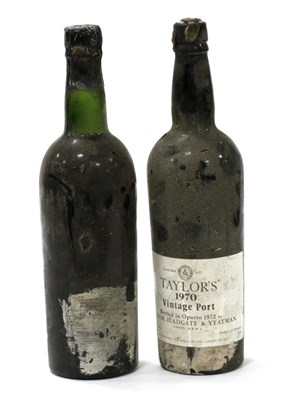 Lot 2212 - Warre 1958, vintage port; Taylor 1970, vintage port (two bottles) U: upper shoulder, Taylor...