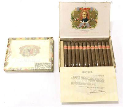 Lot 2255 - Pre Embargo Henry Clay Jockey Club Cigars, cellophane wrapped (12 remain in a cabinet of 25); Romeo