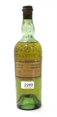 Lot 2269 - L Garnier Green Chartreuse, probably circa 1900, etched bottle and paper label, presumed litre,...