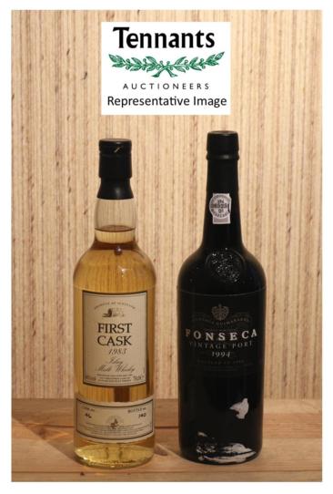 Lot 2308 - Caol Ila 1983 20 Year Old First Cask, cask 46, cask 46, 70cl, 46%; Fonseca 1994, vintage port...