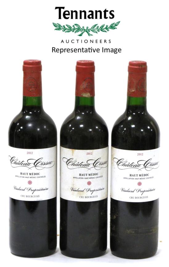 Lot 2010 - Chateau Cissac 2012, Haut-Medoc (x12) (twelve bottles) U: some soiled labels