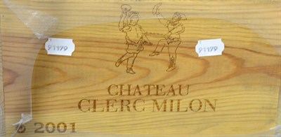 Lot 2011 - Chateau Clerc-Milon 2001, Pauillac, owc (twelve bottles)