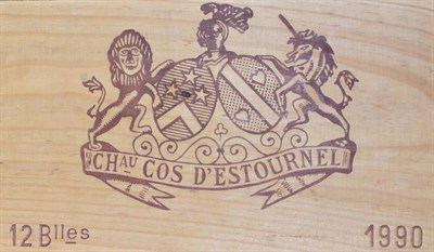 Lot 2013 - Chateau Cos d'Estournel 1990, St Estephe, owc (twelve bottles) U: removed from The Wine Society...