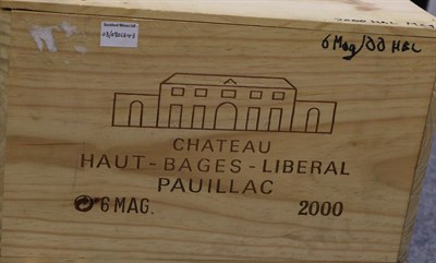 Lot 2020 - Chateau Haut-Bages Liberal 2000, Pauillac, magnum, owc (six magnums)