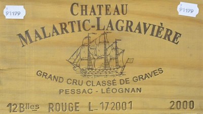 Lot 2038 - Chateau Malartic Lagraviere 2000, Pessac-Leognan, owc (twelve bottles)