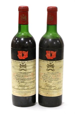 Lot 2047 - Chateau Mouton Rothschild 1972, Pauillac (x2) (two bottles) U: upper shoulder