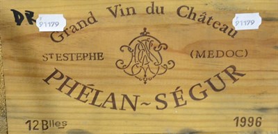 Lot 2052 - Chateau Phelan Segur 1996, Saint-Estephe, owc (twelve bottles)