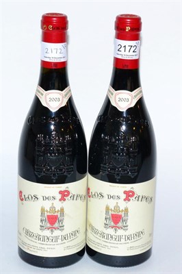 Lot 2172 - Clos des Papes Chateauneuf-du-Pape 2003 (x2) (two bottles)