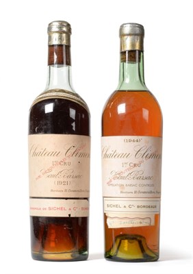 Lot 2196 - Chateau Climens 1921 & 1944, Sauternes (two bottles) U: upper shoulder