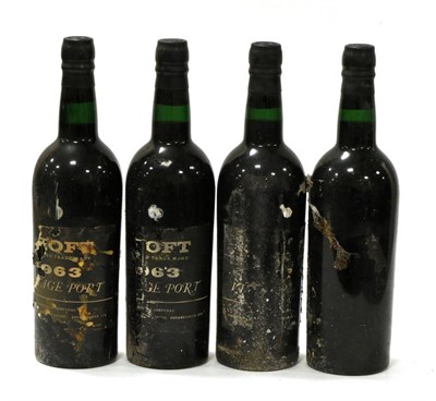 Lot 2227 - Croft 1963, vintage port (x4) (four bottles) U: all into neck, no labels, capsules clear