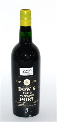 Lot 2229 - Dow 1963, vintage port U: into neck