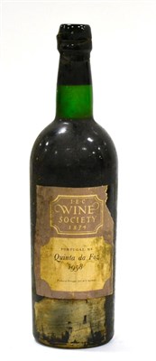 Lot 2239 - Quinta da Foz 1958, vintage port U: just into neck, wax capsule missing, soiled label