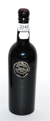 Lot 2243 - Sandeman 1935 George V Jubilee, vintage port U: very top shoulder, chipped edges of capsule but...