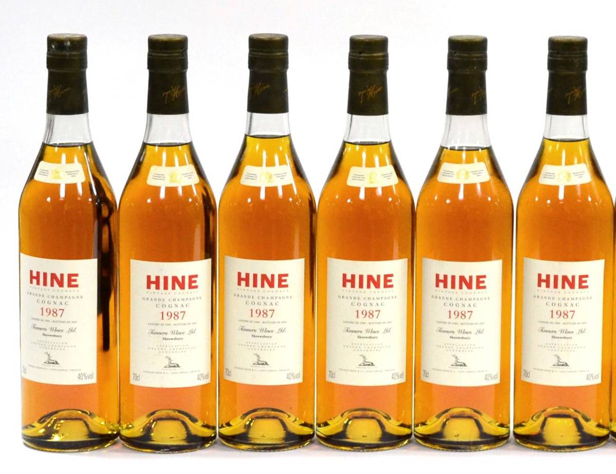 Lot 2346 - HINE Grande Champagne Cognac 1987, landed 1989, bottled 2003, 70cl, 40% (x6) (six bottles)