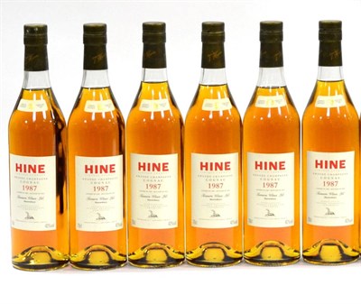 Lot 2347 - HINE Grande Champagne Cognac 1987, landed 1989, bottled 2003, 70cl, 40% (x6) (six bottles)