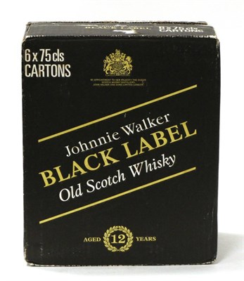 Lot 2401 - Johnnie Walker Black Label, an unsealed case of six bottle in cartons, 75cl (1980's), 40% (six...