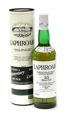 Lot 2408 - Laphroaig 10 Year Old - Pre Royal Warrant, 70cl, 40%, with original tube