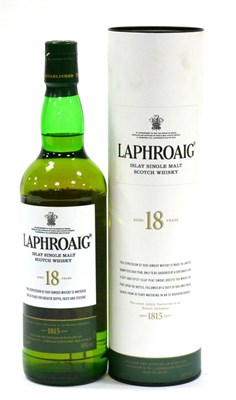 Lot 2410 - Laphroaig 18 Year Old, 70cl, 48%, in original tube