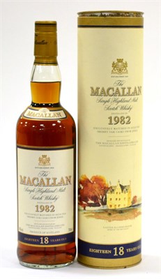 Lot 2416 - Macallan 1982 18 Year Old, 700ml, 43%, in original tube U: good level