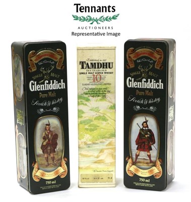 Lot 2426 - Tamdhu 10 Year Old 1980's Bottling, 26.4 fl ozs, 75cl, 70 proof, with carton; Glenfiddich Clans...