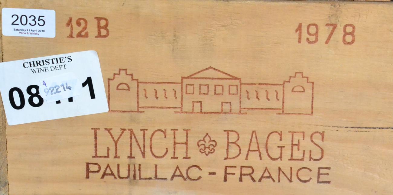 Lot 2035 - Chateau Lynch Bages 1978, Pauillac, owc (twelve bottles)