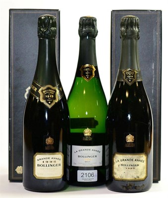 Lot 2106 - Bollinger La Grande Annee 1996, 1999, 2000 (three bottles)