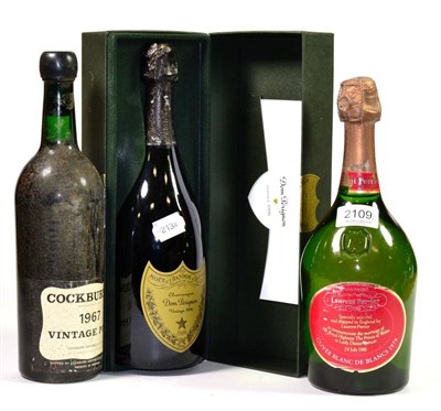 Lot 2109 - Dom Perignon 1996, vintage champagne, oc; Laurent Perrier Blanc de Blancs 1975, vintage...