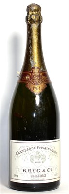 Lot 2112 - Krug Private Cuvee 1964, vintage champagne U:1cm inverted