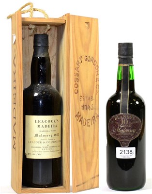 Lot 2138 - Leacock's Malmsey Madeira 1933, bottled 1986; Blandy's 10 Year Old Malmsey (two bottles)