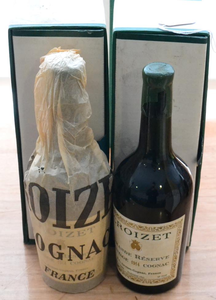 Lot 2155 - Croziet Grande Reserve Vintage Cognac 1914 (x2) (two bottles)