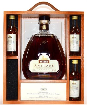 Lot 2159 - Hine Antique Cognac Presentation Set, 70cl, 40%, together with miniatures from 1957, 1960 and...