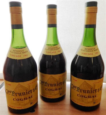 Lot 2164 - Prunier & Cie Reserve de la Vielle Maison Cognac 1900 (x3) (three bottles)
