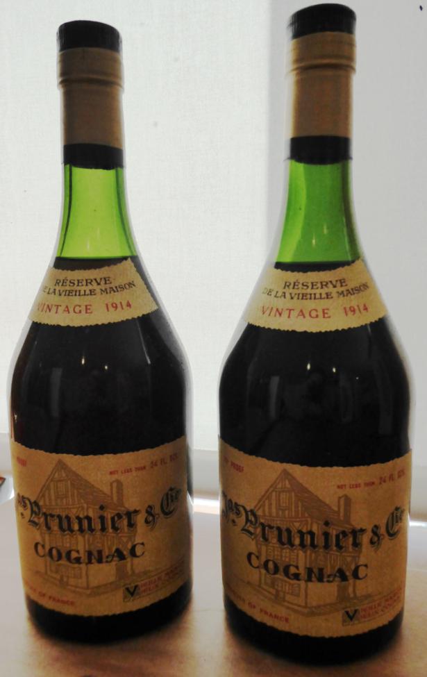Lot 2165 - Prunier & Cie Reserve de la Vielle Maison Cognac 1914 (x2) (two bottles)