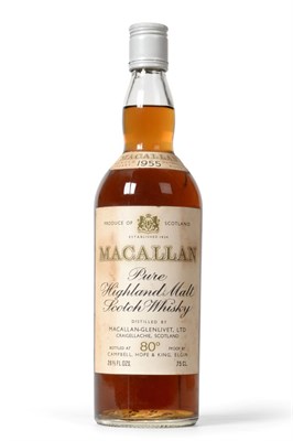 Lot 2187 - Macallan 1955 Campbell Hope & King Bottling, 26 2/3 fl ozs/75cl, 80 proof