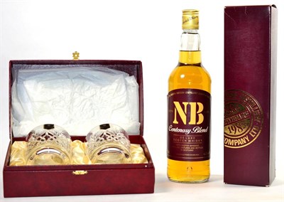 Lot 2188 - North British Centenary Blend Deluxe, 75cl, 40%, in original carton, together with a pair of...