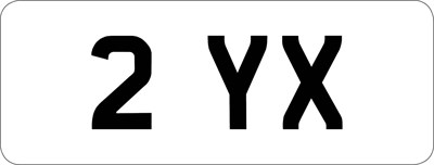 Lot 2027 - Number Plate: 2 YX, with retention certificate  Buyer's premium of 20% (+ VAT) applies to this lot