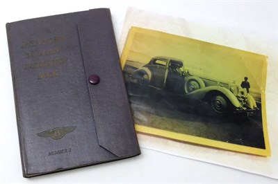 Lot 2050 - A Bentley 3.5 litre Instruction Book, violet wrap around cover with press stud, number II