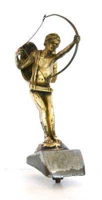 Lot 2009 - A 1920's Chromium Plated Cupid Car Mascot, manufactured by A E Lejeune, the figure standing on...