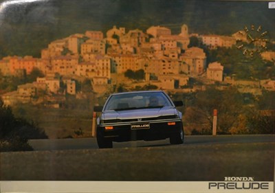 Lot 2014 - A 1970's Honda Prelude Wall Clock, framed as a colour photographic print, the right hand corner...