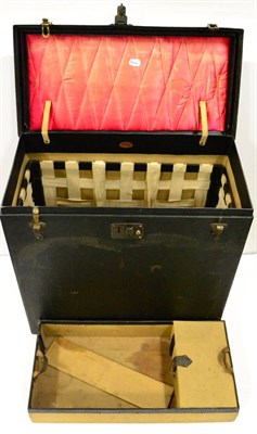 Lot 2015 - A Large Vintage Car Luggage Trunk, by Brooks of Birmingham, of rectangular hinged form, the lid...